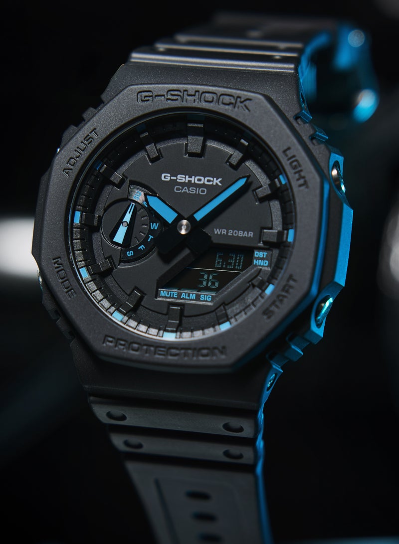 كاسيو ساعة جي شوك للرجال باللون الأسود ساعة أزياء أنالوج ديجيتال كوارتز GA-2100-1A1 - Image 1